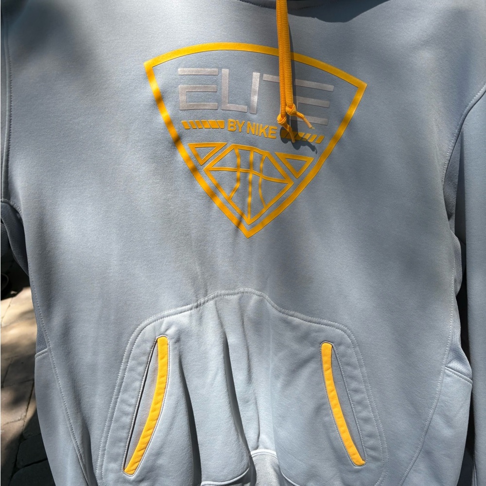 Nike Elite Gray Hoodie with Yellow Accents